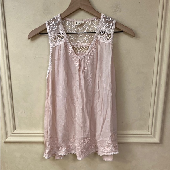 POL Tops - New! POL Blush Pink Semi Sheer Blouse